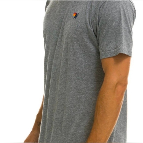 AVIATOR‎ NATION Grey Weave Embroidered Cotton Blend Mens T Shirt Size Large - Picture 3 of 10